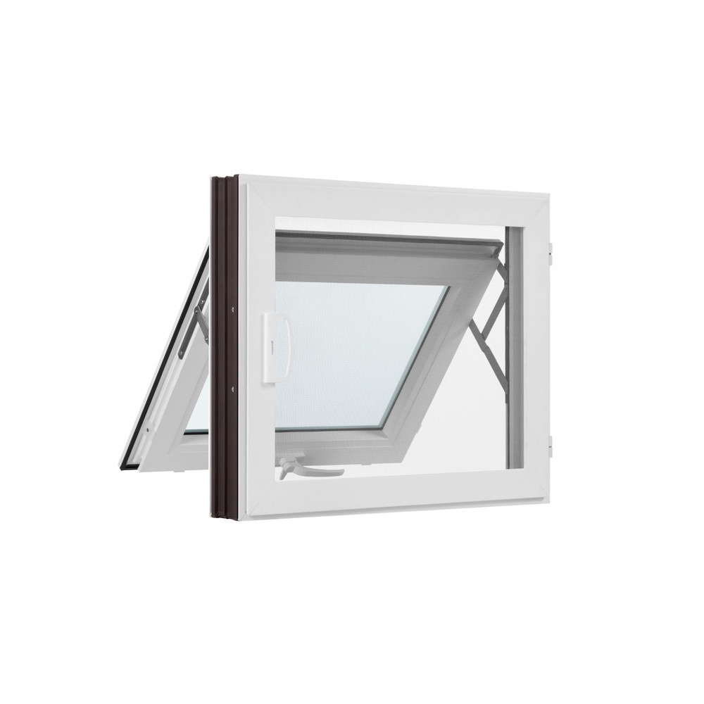 WINDSOR (READY) หน้าต่างไวนิล บานกระทุ้ง 60x50ซม. สีขาว พร้อมมุ้ง