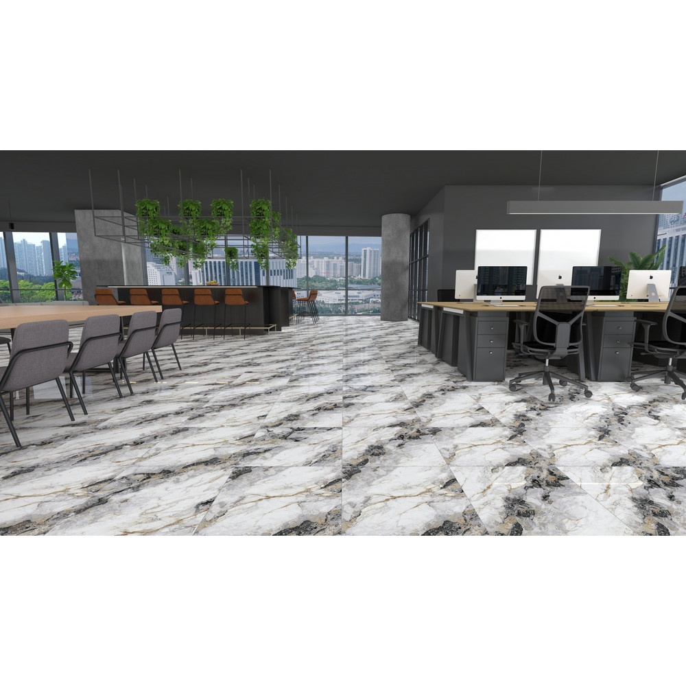 Marbella กระเบื้องพอร์ซเลนปูพื้น 60x60 ซม. รุ่น อิตาโน่ XQ3406 ผิวเงา random (4P)
