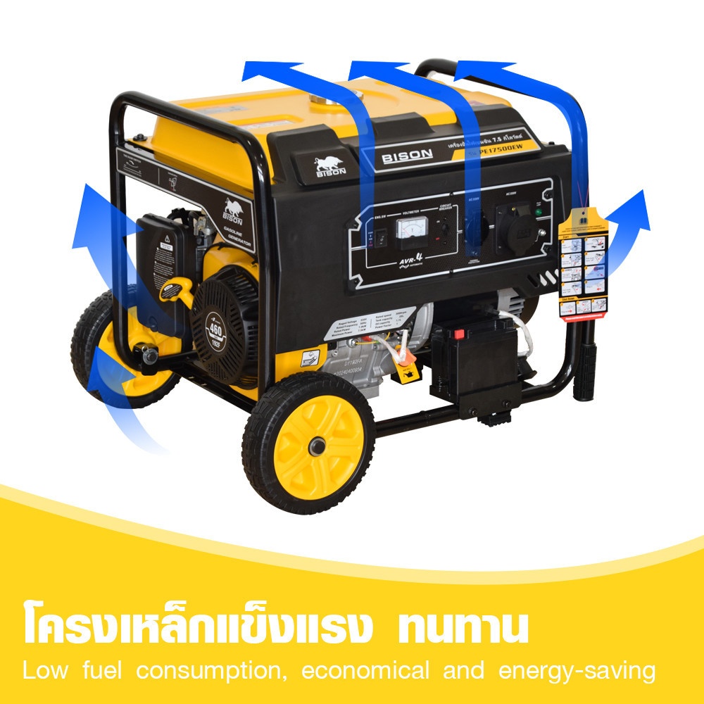 BISON เครื่องปั่นไฟเบนซิน 7.5 กิโลวัตต์ รุ่น PE17500EW