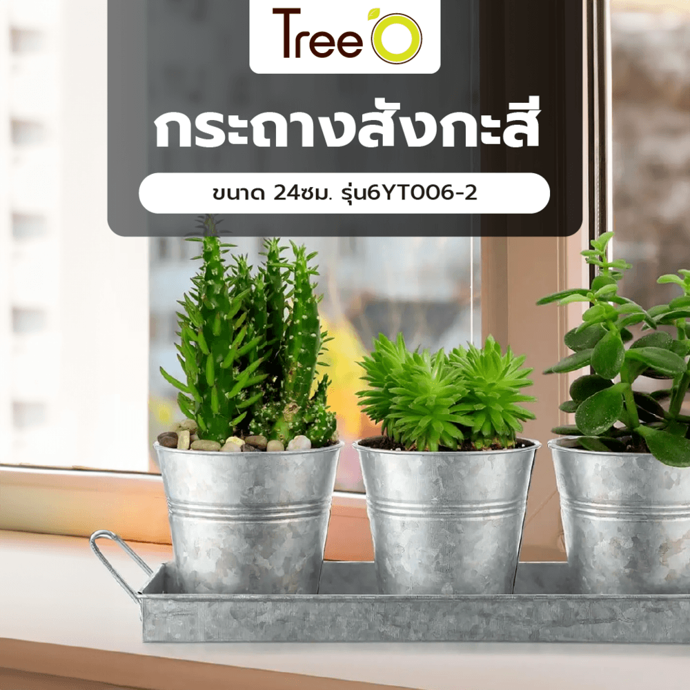 Tree’O กระถางสังกะสี ขนาด 24ซม. รุ่น6YT006-2