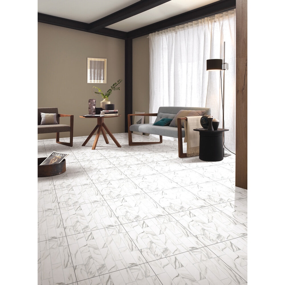 Marbella กระเบื้องเซรามิคปูพื้น 40X40 ซม. รุ่น เชอแตม CJ303580 Gloss Flat (12P)