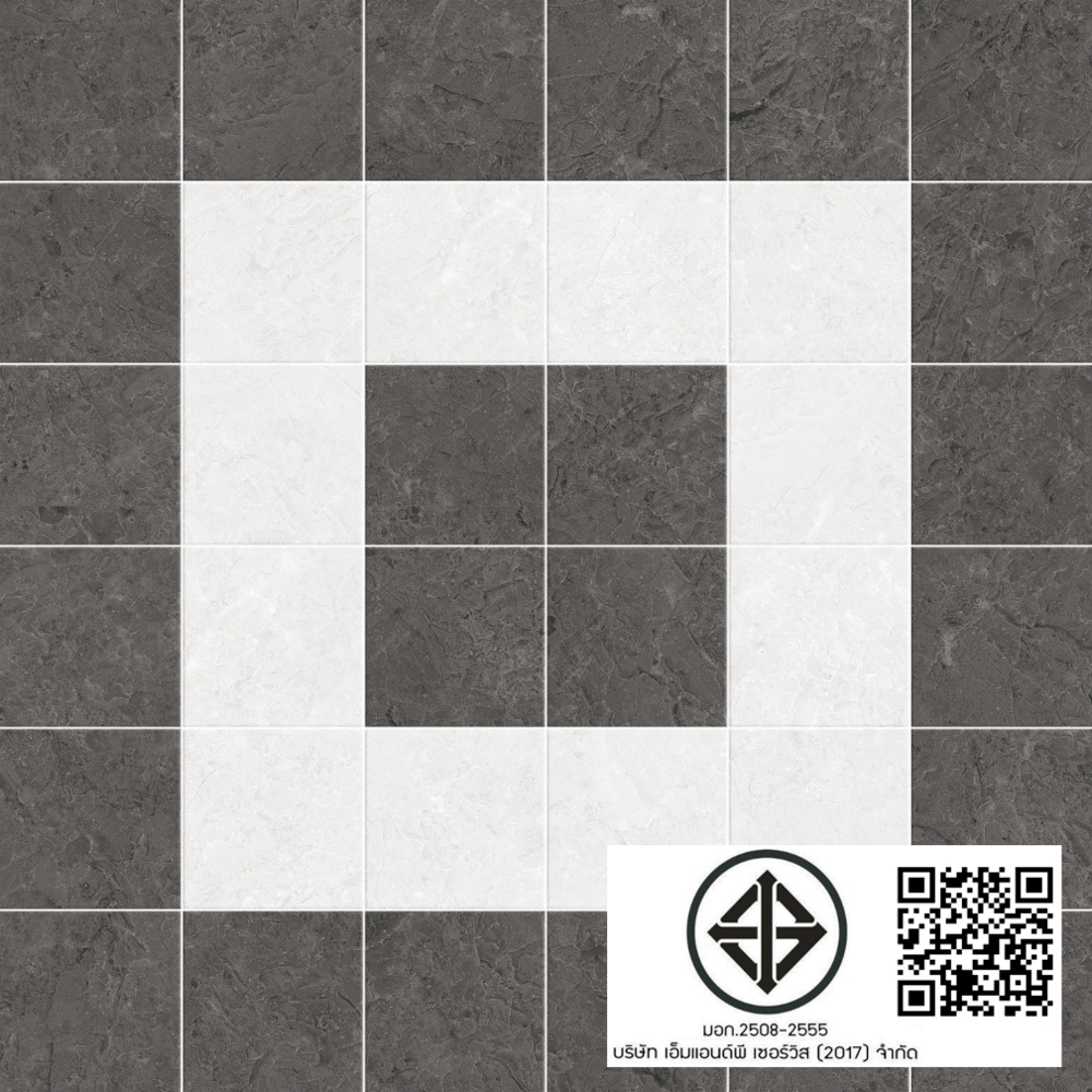 Marbella กระเบื้องเซรามิคปูพื้น 40X40 ซม. รุ่น พอลโล่ เทา ZYB167 Matt (12P)