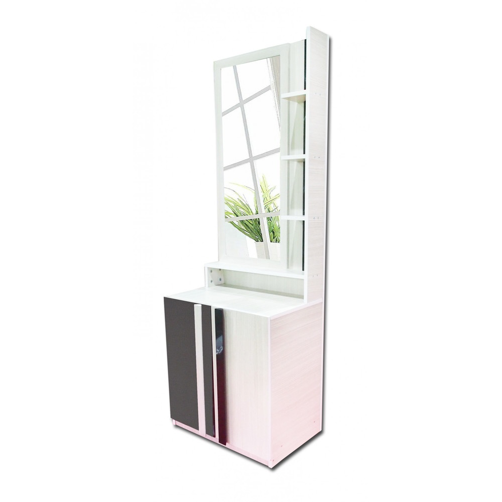 DELICATO โต๊ะเครื่องแป้ง รุ่น ฟอร่าขนาด 60x40x170ซม. สีเมเปิ้ล/เทาผ้า