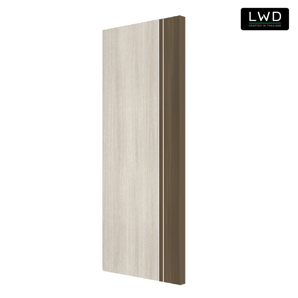 LWD ประตู UDoor UPVC สี Brownie Oak+Tango ยาแนวสีขาว ขนาด 3.5x80x200 ซม.