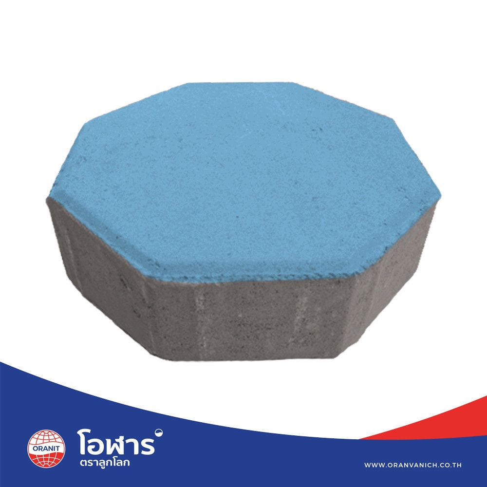 โอฬาร บล็อกปูถนน รุ่น ศิลาดิษฐ์ 6x19.7x19.7ซม. สีฟ้า
