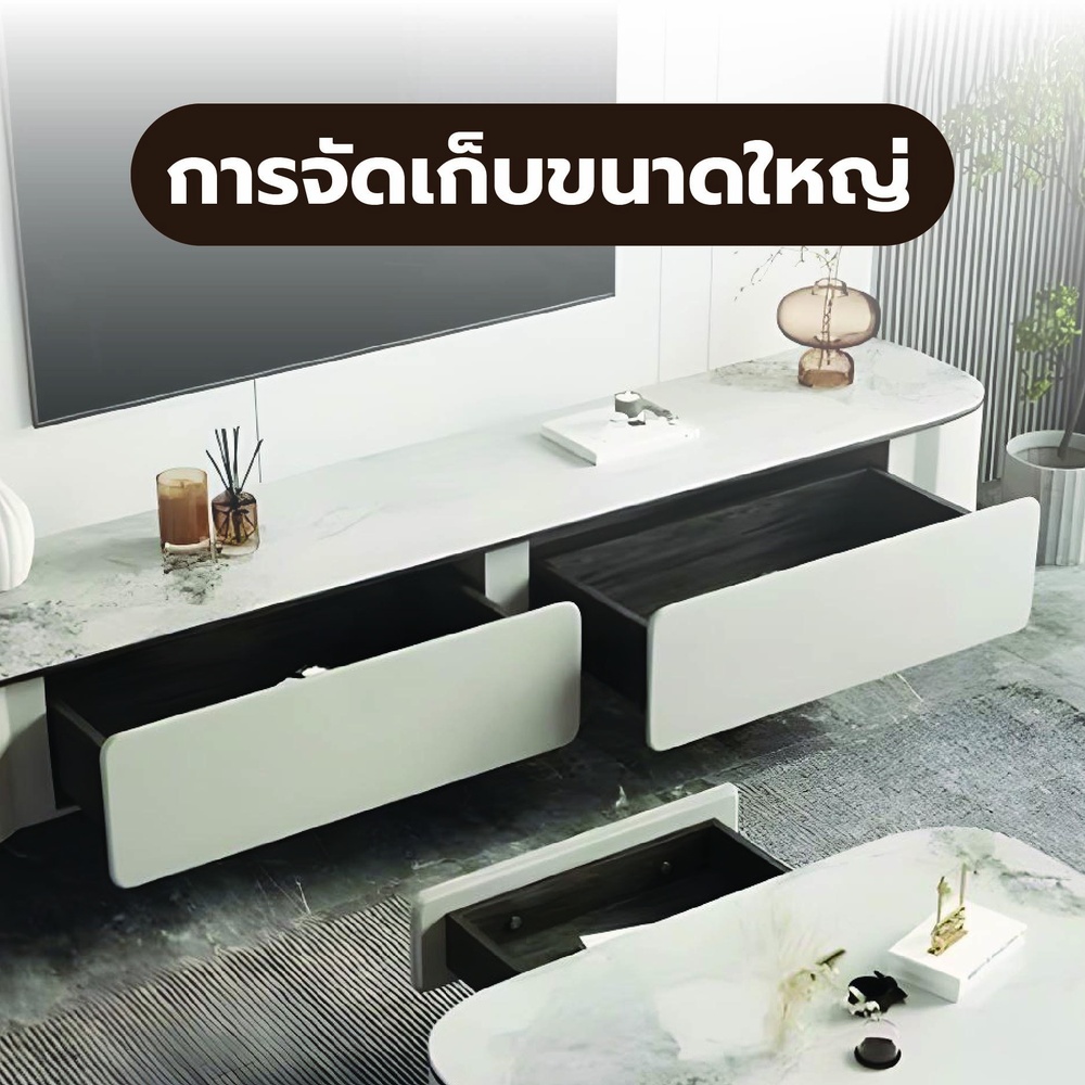 DELICATO ตู้วางทีวี รุ่น ZENO ขนาด 200x40x40 ซม. สีเทามิสต์เกรย์