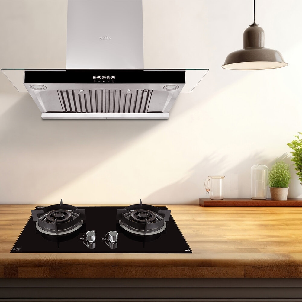AXIA ชุดเซ็ทเครื่องดูดควันแบบกระโจม รุ่น T8- 90 + เตาฝัง รุ่น CLS76-2G