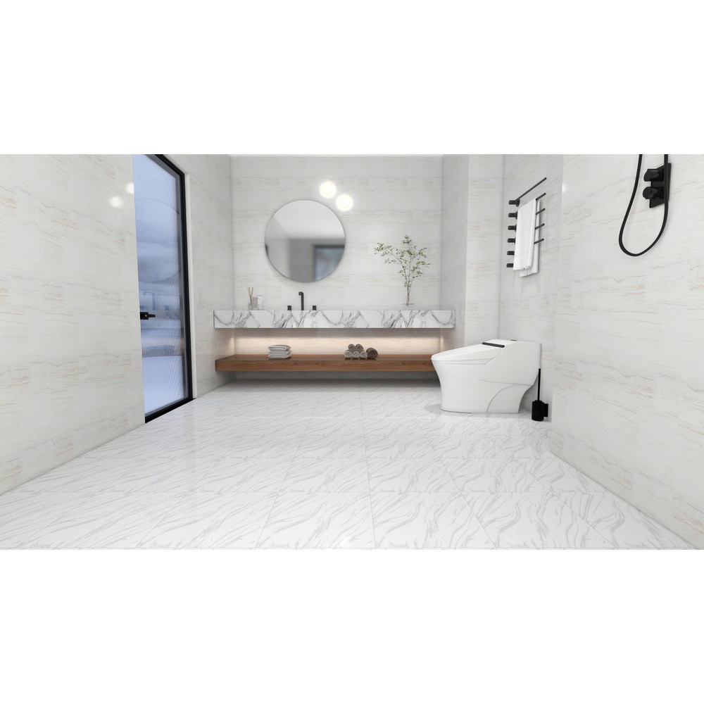 Marbella กระเบื้องเซรามิคปูพื้น 40X40 ซม. รุ่น ออซิลไวท์ 72360AB Gloss (12P)