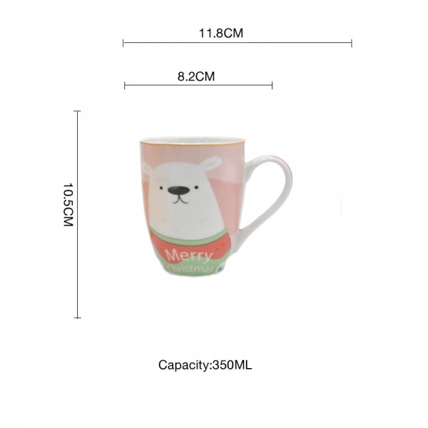 AILO แก้วเซรามิค 8 ซม. 350 มล. SNOW-05 สีขาว