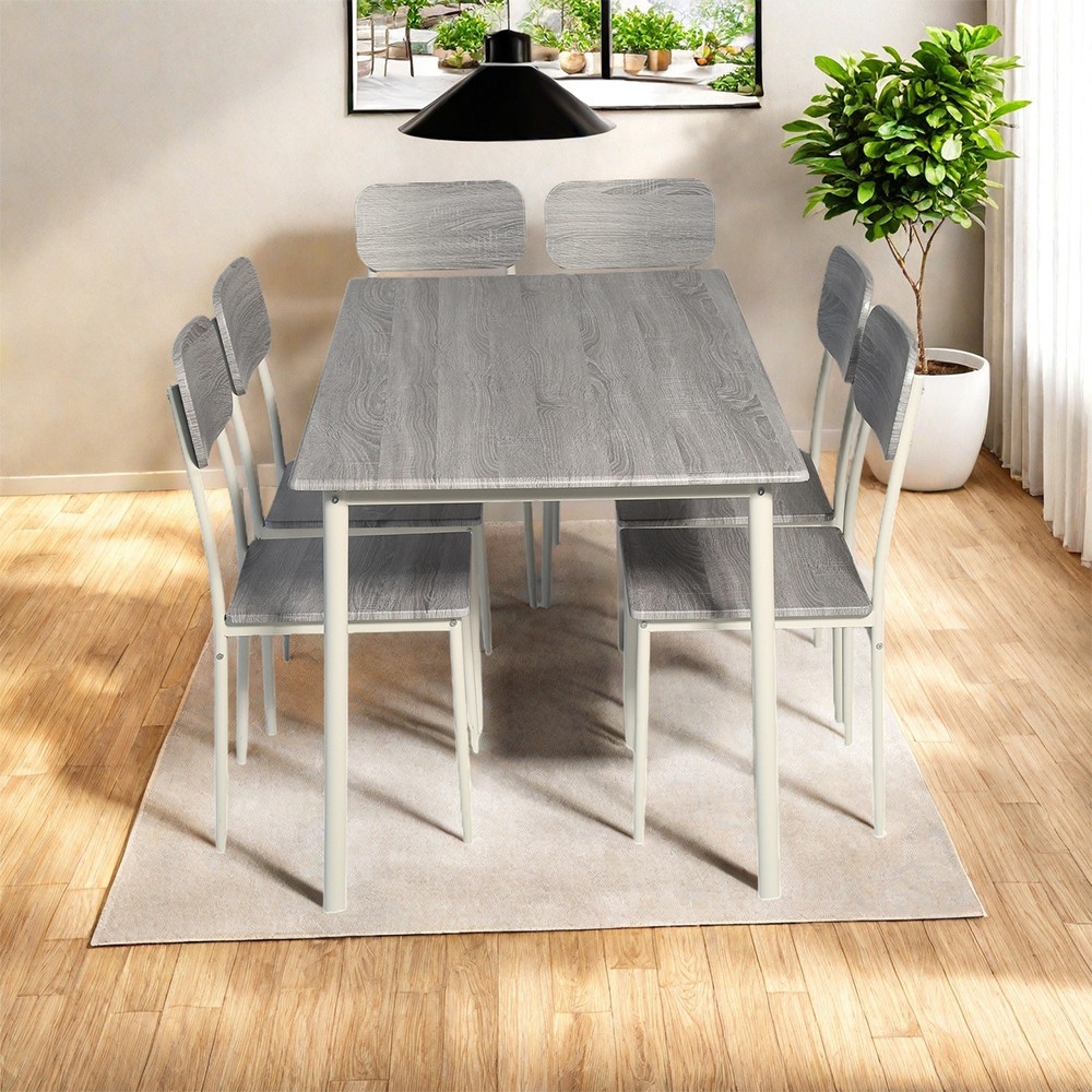 DELICATO ชุดโต๊ะอาหาร 6 ที่นั่ง รุ่น Nana โต๊ะ:140X80X76ซม. เก้าอี้:42x48x87ซม. สีไม้ธรรมชาติ
