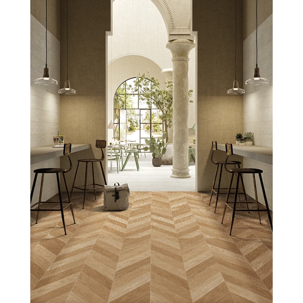 La Arezza 60X120 ซม.กระเบื้องพอร์ซเลน รุ่น Heritage Oak red brown (DGD1260027) Matt - Hone Random (2pcs /box 1.44 sqm)