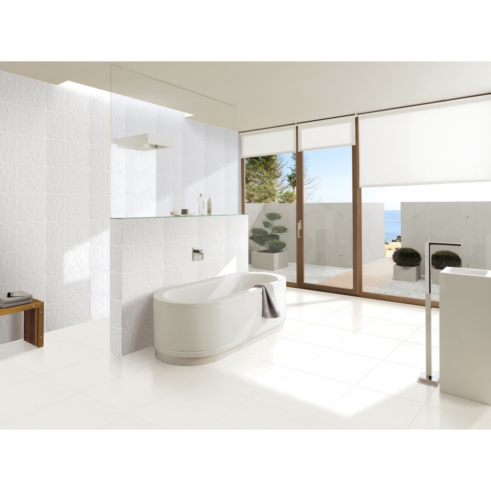 Marbella กระเบื้องเซรามิคปูผนัง 25X40 ซม. รุ่น สโนว์-ไวท์ ZX9021 (N) Gloss (15P)