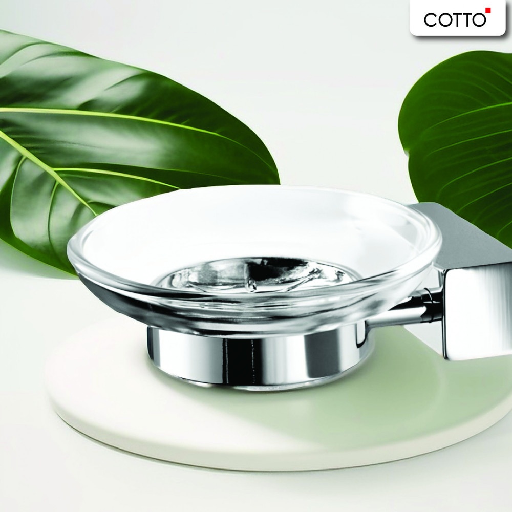 Cotto ที่ใส่สบู่ จานแก้ว รุ่น CT885(HM)   สีโครเมี่ยม