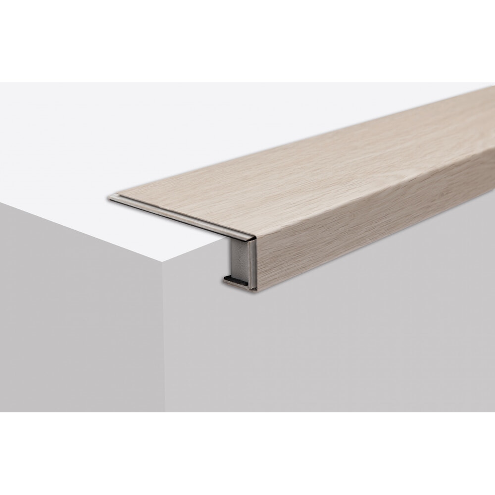 จมูกชานพักบันได SPC Click lock 114x1220x4+1mm IXPE  items No. 6589 สีไม้แอชไวท์