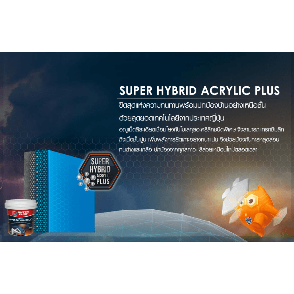 NIPPON PAINT สีน้ำอะคริลิกภายใน HYBRIDSHIELD กึ่งเงา ขนาด 1 แกลลอน เบส A