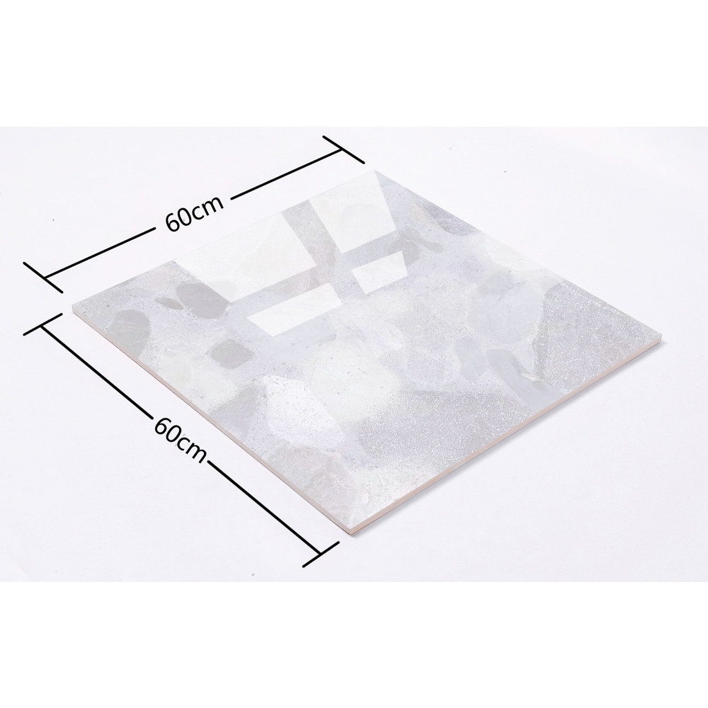 Marbella กระเบื้องพอร์ซเลนปูพื้น 60x60 ซม. รุ่น เมขลา ไวท์ คลาสสิก XD6200 ผิวเงา (4P)