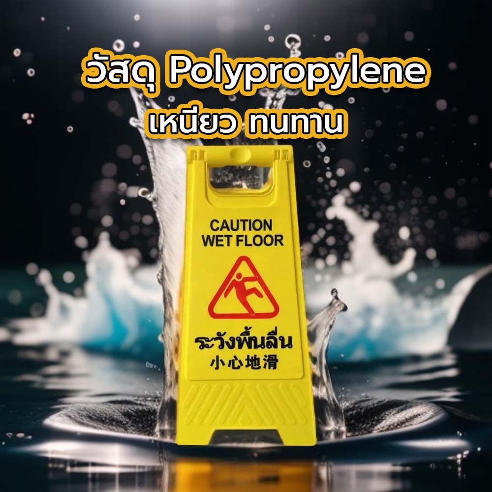 PROTX ป้ายเตือนทรงเอ ระวังพื้นลื่น รุ่นLBFS61 สีเหลือง
