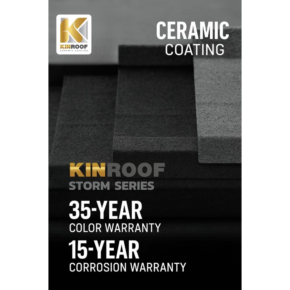KINROOF หลังคาเหล็กเคลือบเซรามิก STORM ลอนสแนปล็อค 300 ขนาด 35x100x0.4 ซม.(เม็ดปกติ) สี Cherry Red