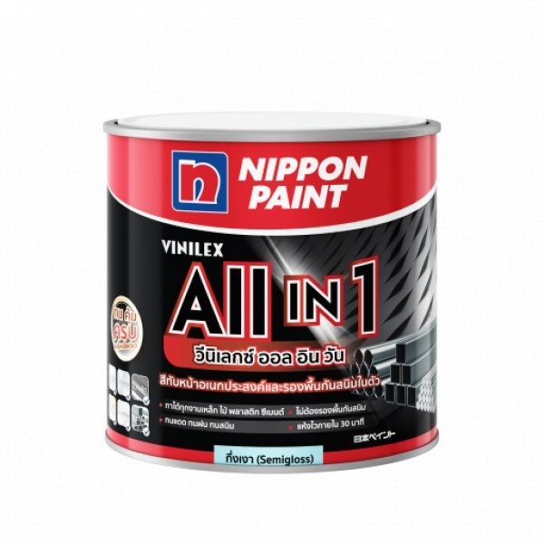 NIPPON PAINT สีน้ำมัน ALL IN 1 กึ่งเงา ขนาด 1 แกลลอน สีขาว