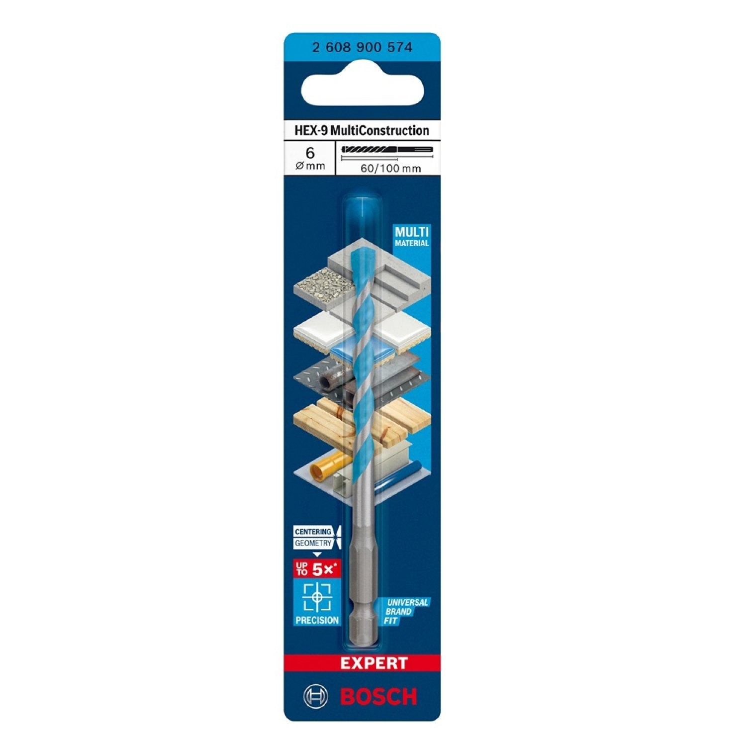 BOSCH ดอกเจาะอเนกประสงค์ Hex-9  6x60x100 : Expert