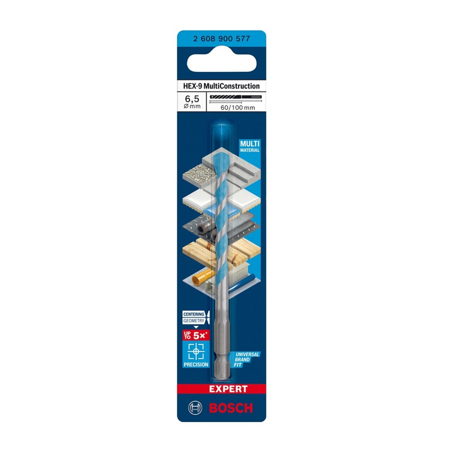 BOSCH ดอกเจาะอเนกประสงค์ Hex-9  6.5x50x100 : Expert