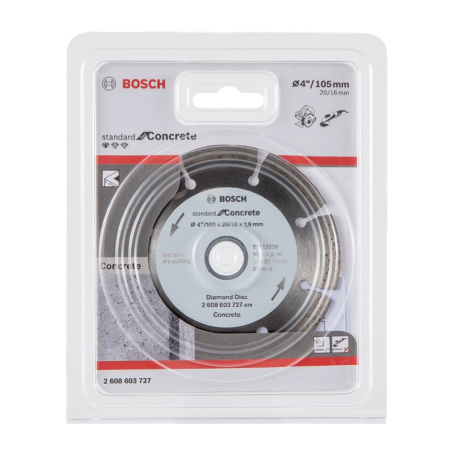 BOSCH ใบเพชร 4 นิ้ว ตัดคอนกรีต Standard #727