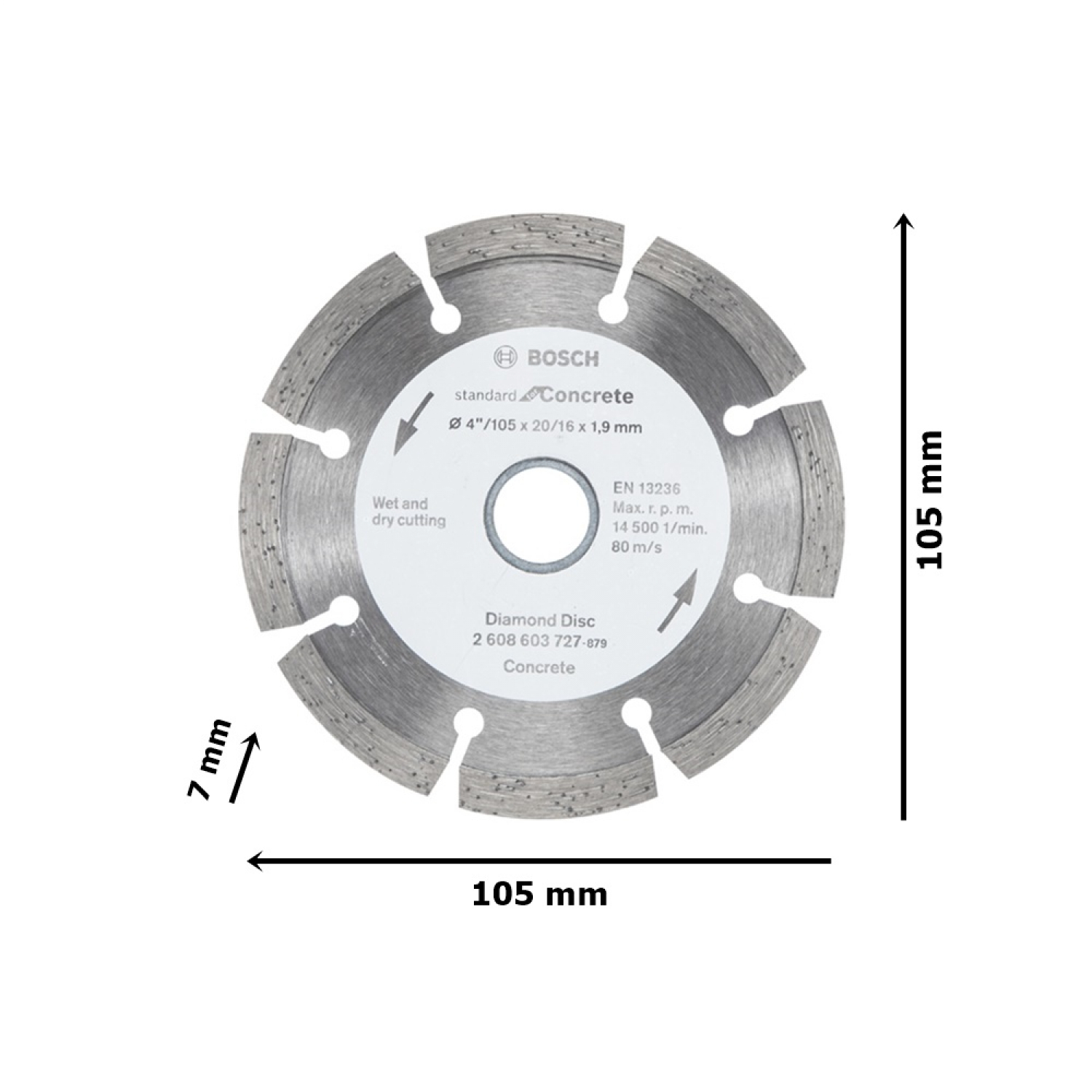 BOSCH ใบเพชร 4 นิ้ว ตัดคอนกรีต Standard #727