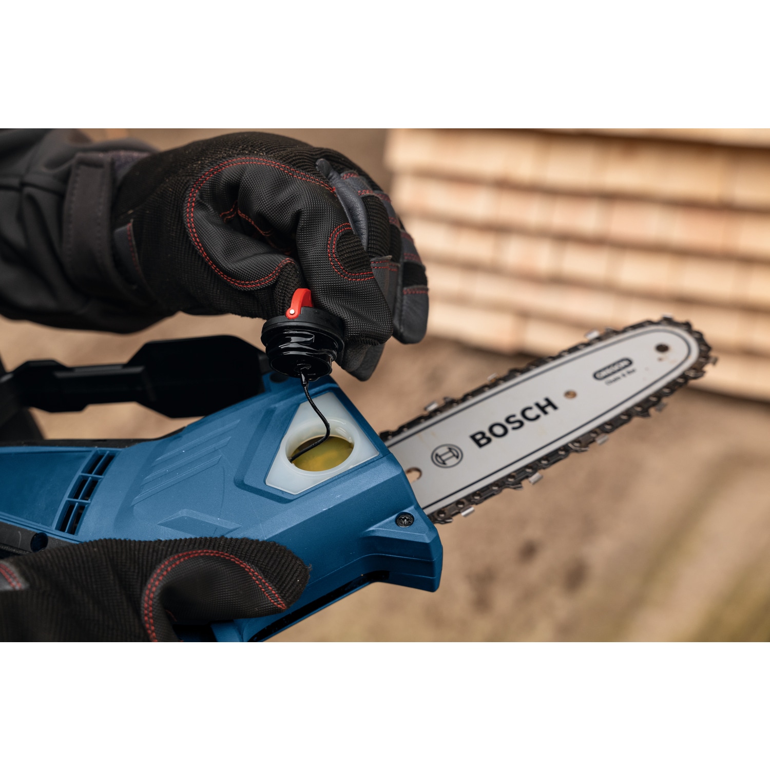 BOSCH เลื่อยโซ่ 8นิ้ว ไร้สาย18V รุ่น GKE18V-20 (เฉพาะเครื่อง)