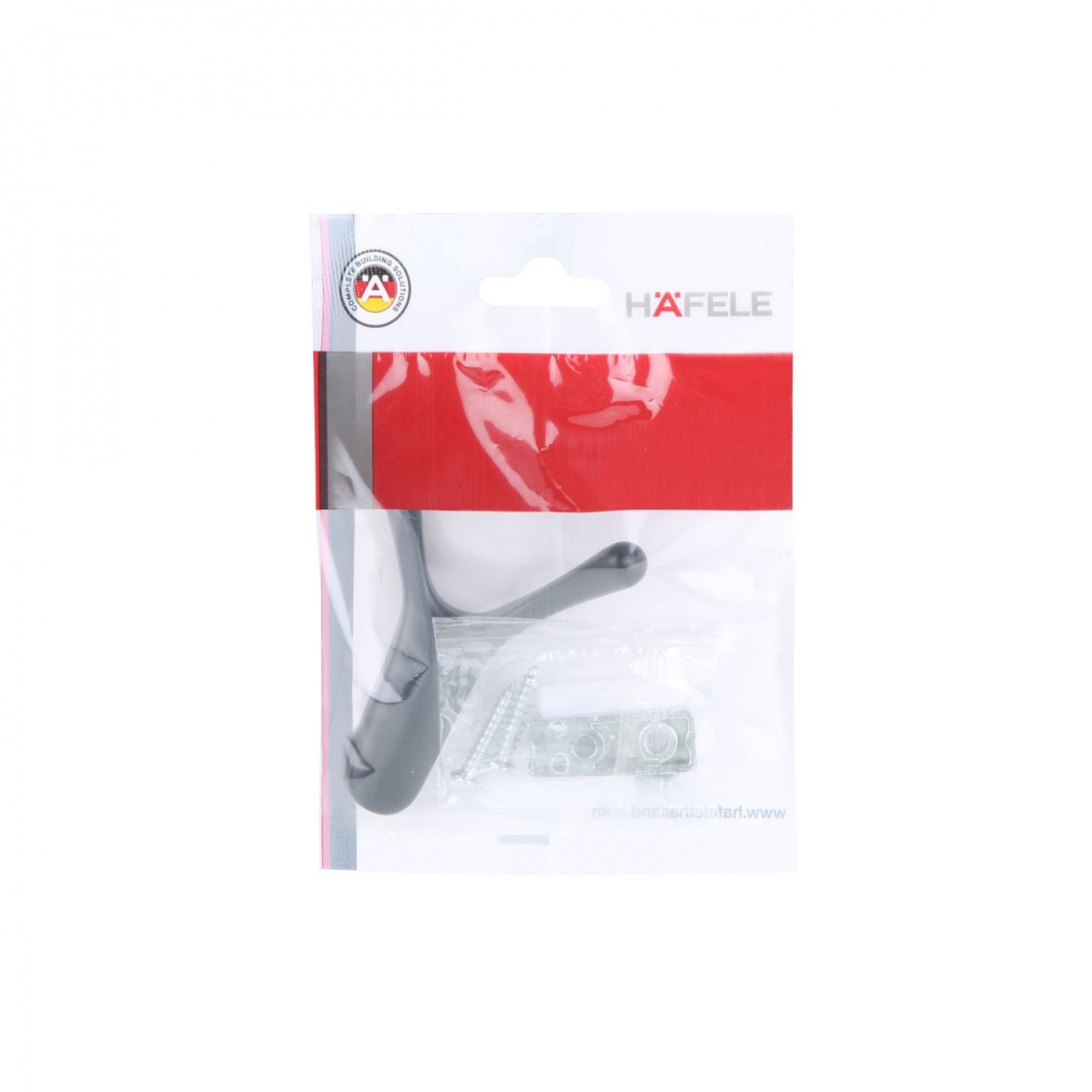 HAFELE ขอแขวนเฟอร์นิเจอร์ มม. ขนาด 57X27X68mm. รุ่น 488.03.100 สีดำ