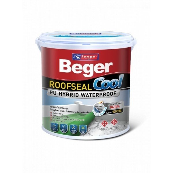 Beger อะคริลิกกันรั่วซึม เบเยอร์รูฟซีลคูล พียูไฮบริด ขนาด 4 กก. สีเทา #207