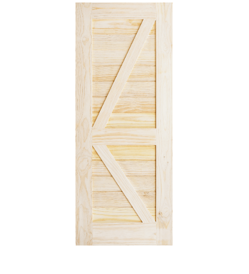 D2D ประตูไม้สนนิวซีแลนด์ บานทึบเซาะร่อง(โรงนา) Eco Pine-444 100x220ซม.