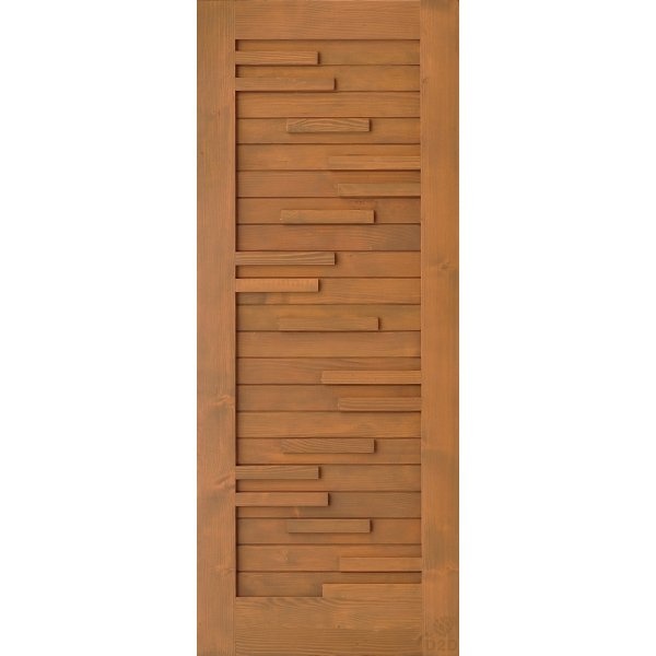 D2D ประตูไม้ดักลาสเฟอร์ บานทึบทำร่องโมเดอร์น Eco Pine-033 90x200ซม. สีเบรินแอช