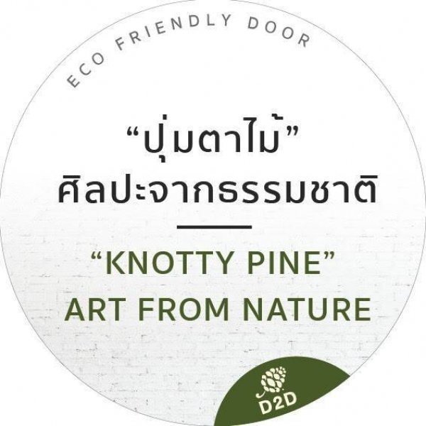 D2D ประตูไม้ดักลาสเฟอร์ บานทึบทำร่อง Eco Pine-060  100 x 200 ซม.