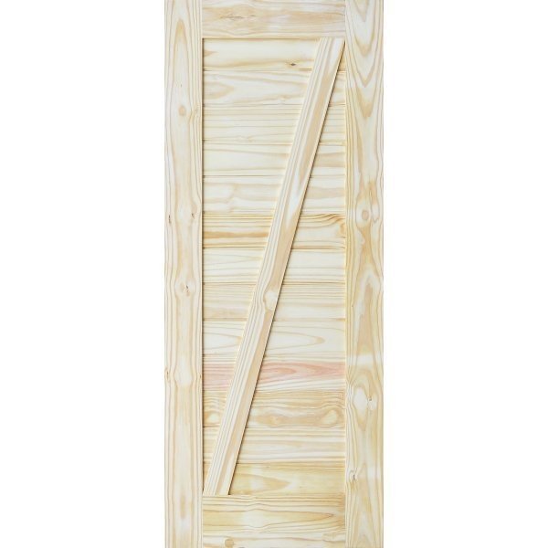 D2D ประตูไม้สน ( Pine )  บานทีบเซาะร่อง (โรงนา)  Eco Pine-333 90 x 200 ซม.