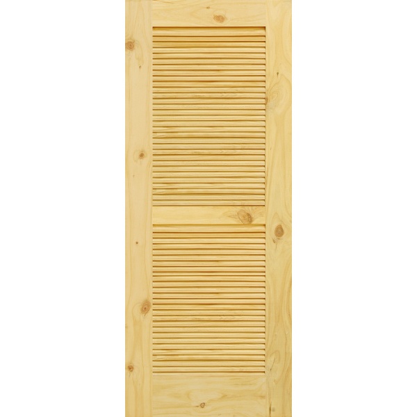 ประตูไม้สน (Pine) ทำร่องพร้อมเกล็ดระบายอากาศ Eco Pine-020 85 x 198 ซม.