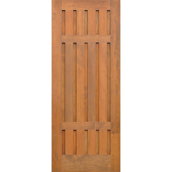ประตูไม้ดักลาสเฟอร์ บานทึบทำร่อง Eco Pine-027 80x220cm. เบรินแอช
