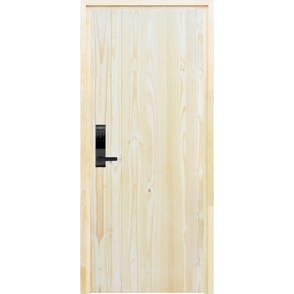 D2Dประตูไม้สน (Pine) บานทึบทำร่อง Borderless รุ่น Eco Pine-812 ขนาด 80x200 ซม.