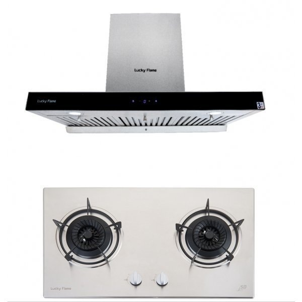 LUCKY FLAME ชุดเซ็ทเครื่องดูดควัน RG-971T+เตาฝังLBS-962N