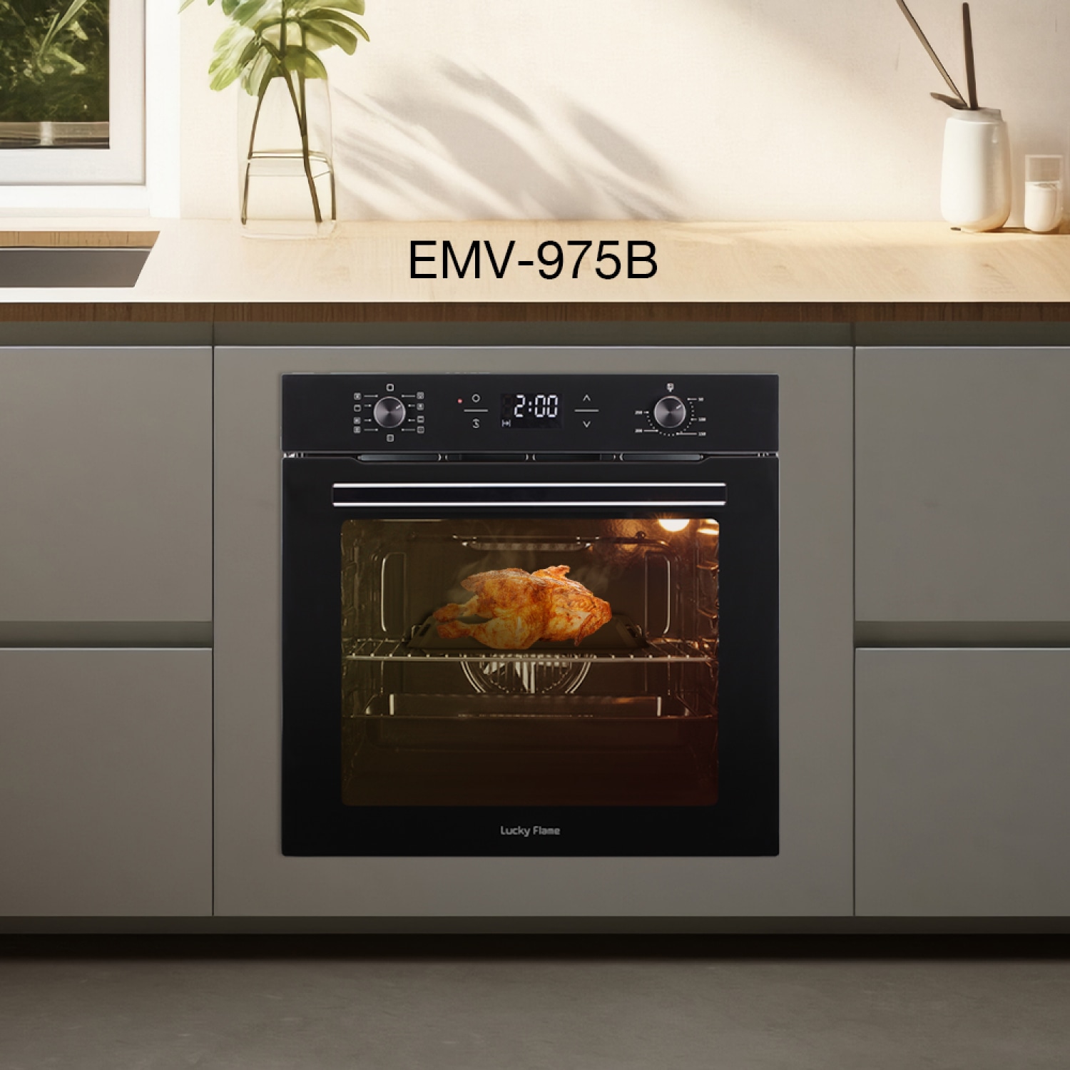 Lucky Flame เตาอบ รุ่น EMV-975B ขนาด 50x50x50 ซม. สีดำ