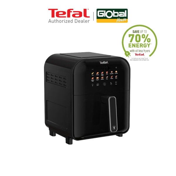 TEFAL หม้อทอดไร้น้ำมันอินฟราเรด ระบบดิจิทัล ขนาด 6 ลิตร รุ่น EY821868 สีดำ