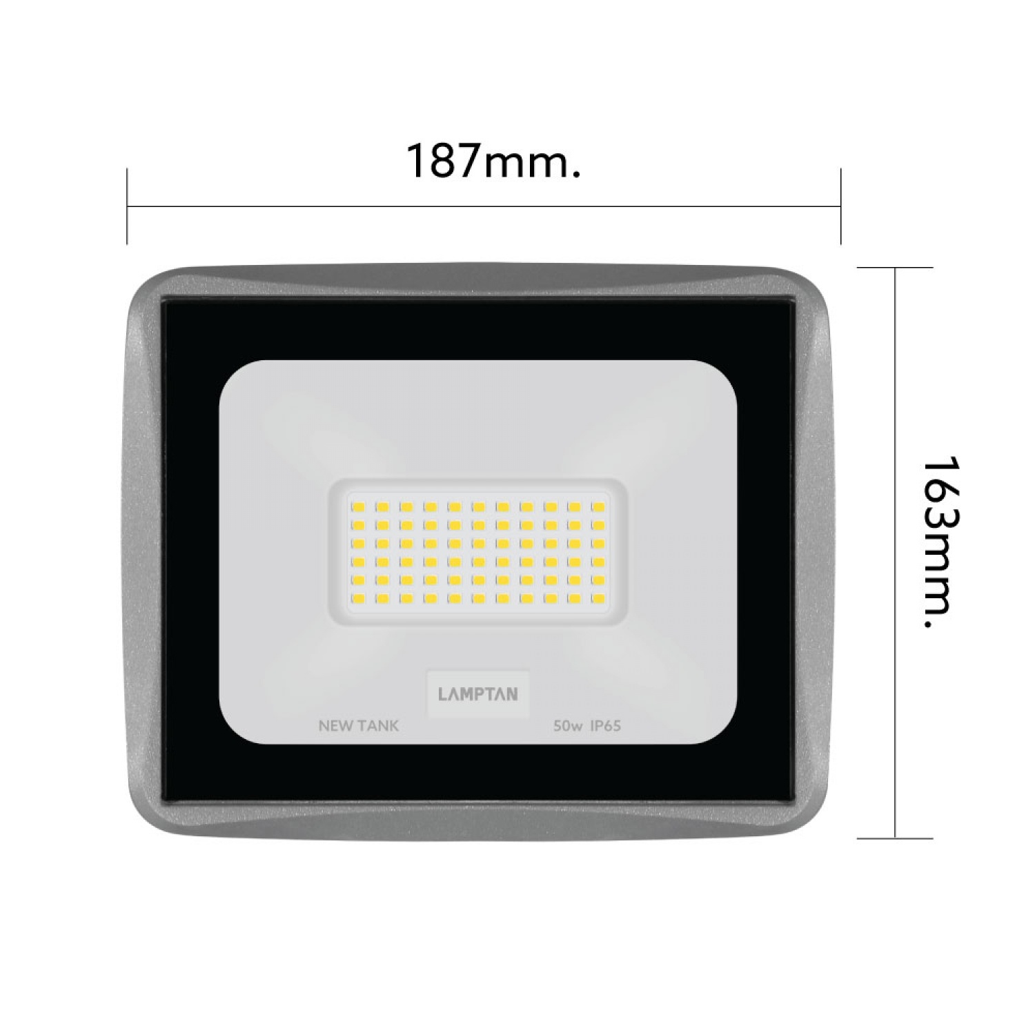 LAMPTAN โคมไฟฟลัดไลท์ LED 50W รุ่นนิวแทงค์ แสงวอร์มไวท์