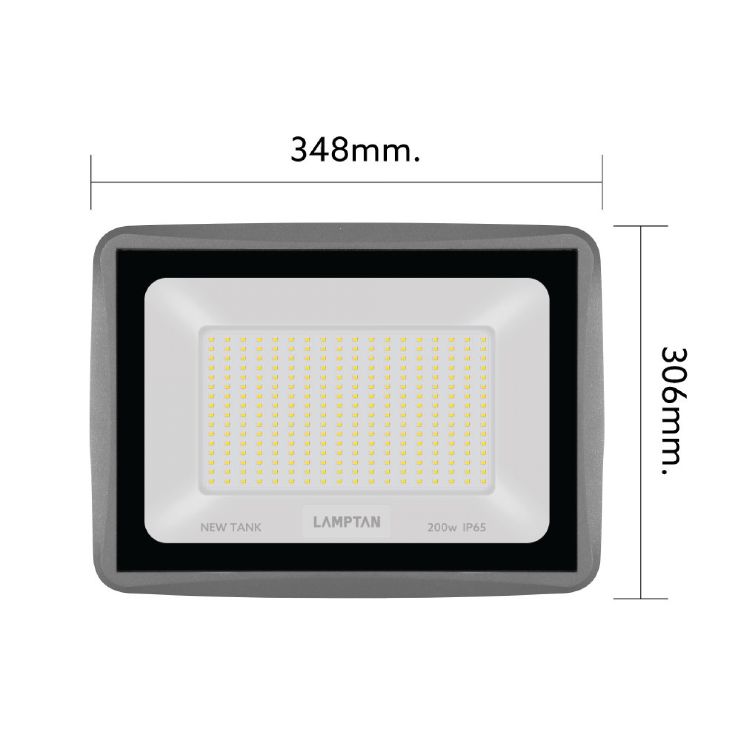 LAMPTAN โคมไฟฟลัดไลท์ LED 200W รุ่นนิวแทงค์ แสงเดย์ไลท์
