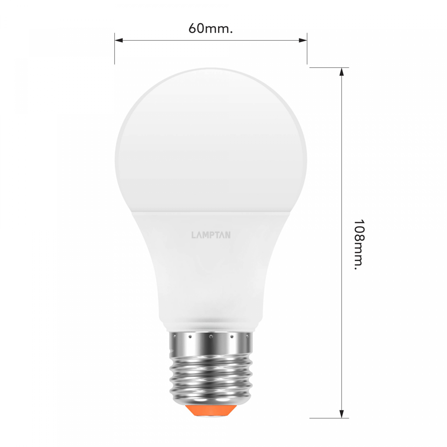 LAMPTAN หลอดไฟ LED BULB E27 5W รุ่น NEW GLOSS DUO แสงวอร์มไวท์