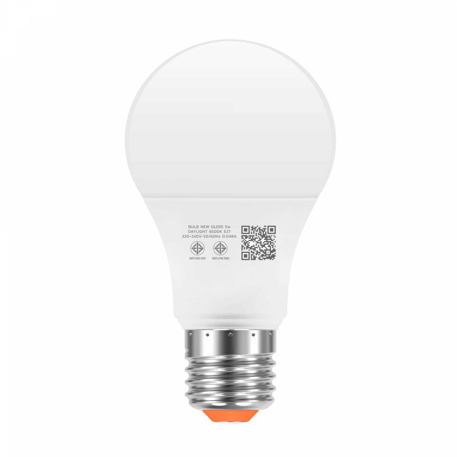 LAMPTAN หลอดไฟ LED BULB E27 5W รุ่น NEW GLOSS DUO แสงวอร์มไวท์