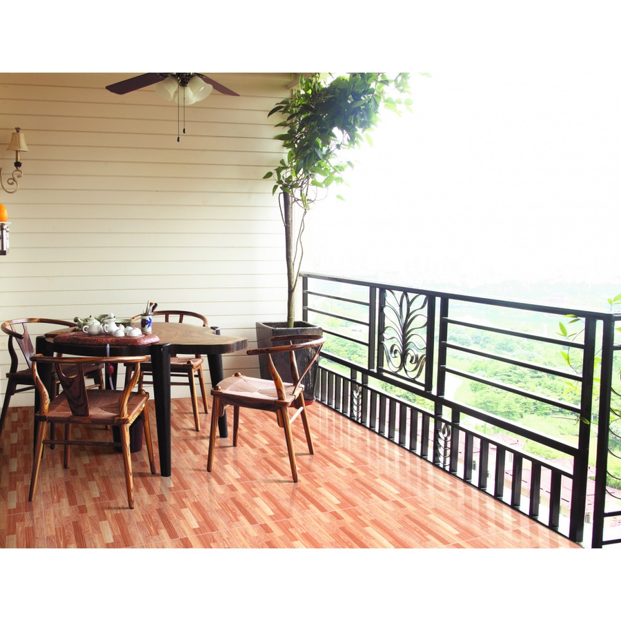 Marbella กระเบื้องเซรามิคปูพื้น 40X40 ซม. รุ่น รอกเก้น้ำตาล DJ006 Satin (12P)