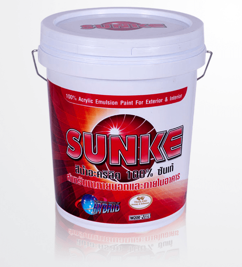 SUNKE สีน้ำอะครีลิคภายนอก W200 2.5 GL WHITE