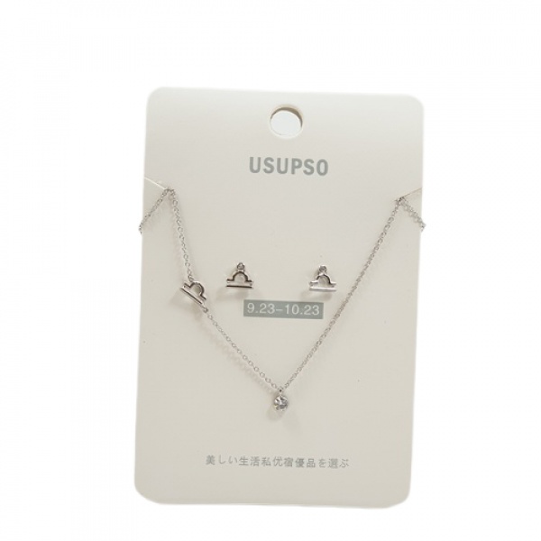 USUPSO ชุดต่างหู+สร้อยคอ (Libra) (#H)