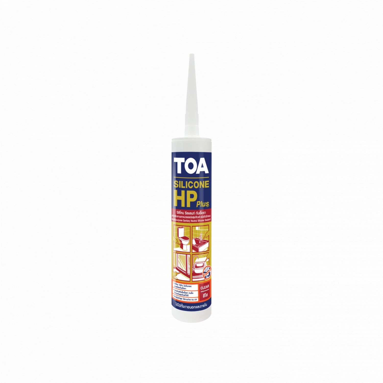 ทีโอเอ ซิลิโคน ซีลแลนท์ HP PLUS กันเชื้อรา (ชนิดไม่กรด)#สีใส