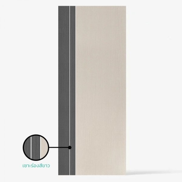 ECO-DOOR  ประตูภายใน UPVC เอ็กซ์ทรูชั่น  รุ่น PX2 ภายใน ขนาด 80x200 ซม. สีครีมเทา (เจาะลูกบิด)