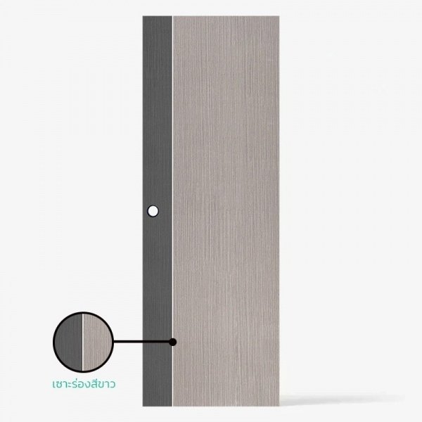 ECO-DOOR  ประตู UPVC เอ็กซ์ทรูชั่น  รุ่น PB1 ภายใน ขนาด 70x200 ซม. สีเทา (เจาะลูกบิด)